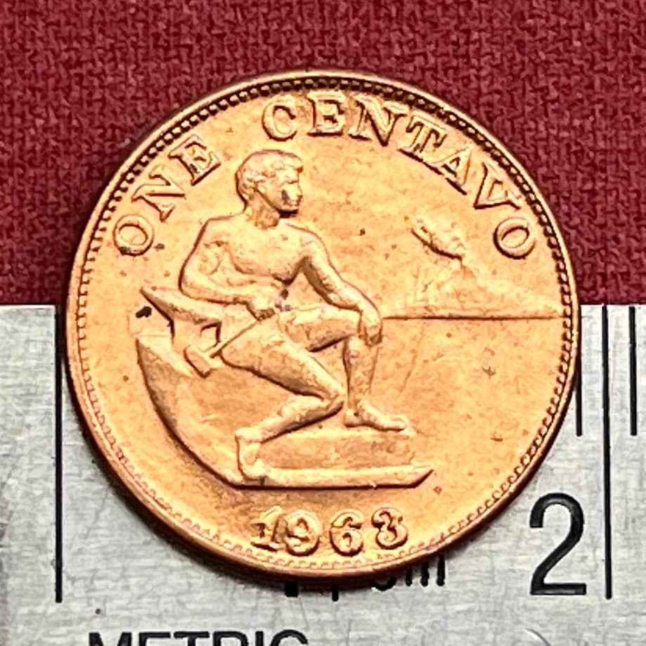 Hammering Man at Anvil near Mayon Volcano 10 Centavos Philippines Authentic Coin Money for Jewelry and Craft Making