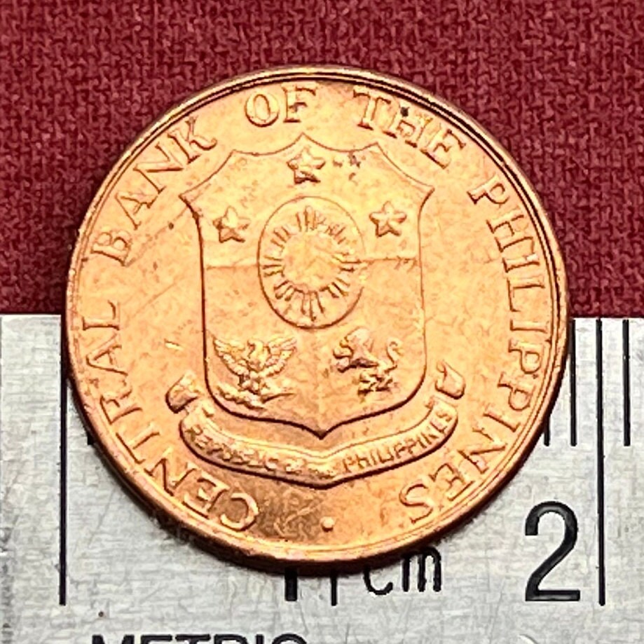 Hammering Man at Anvil near Mayon Volcano 10 Centavos Philippines Authentic Coin Money for Jewelry and Craft Making