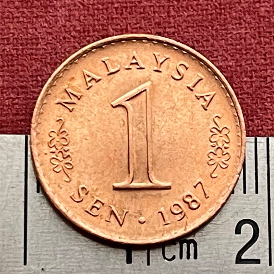 Houses of Parliament & Star and Crescent 1 Sen Malaysia Authentic Coin Money for Jewelry and Craft Making
