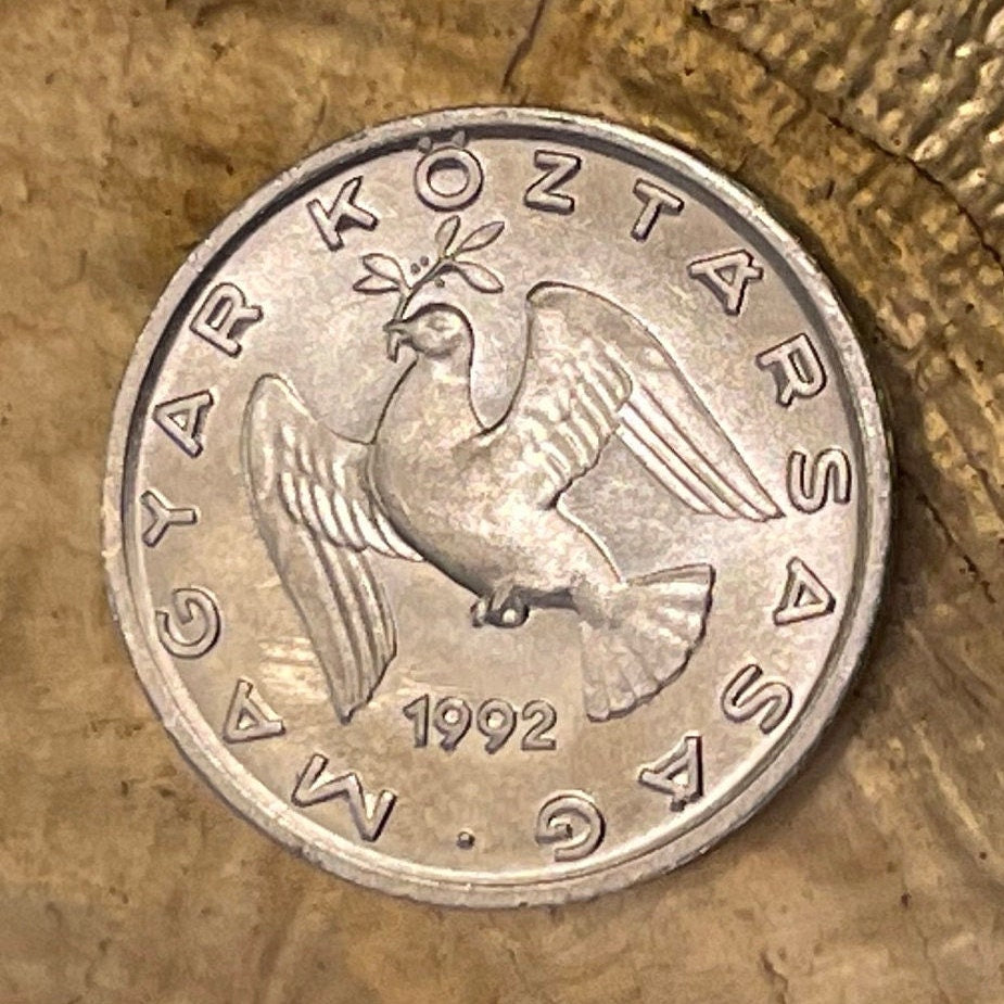 Dove of Peace with Olive Branch 10 Filler Hungary Authentic Coin Money for Jewelry and Craft Making