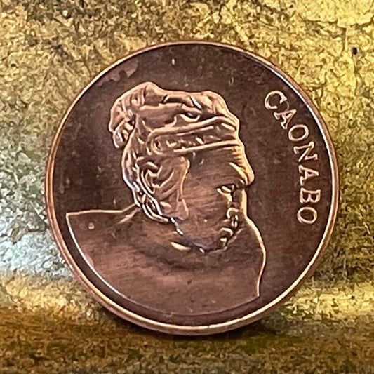 Taíno Cacique Caonabo (Columbus-Resister) 1 Centavo Dominican Republic Authentic Coin Money for Jewelry and Craft Making (Indigenous Leader)