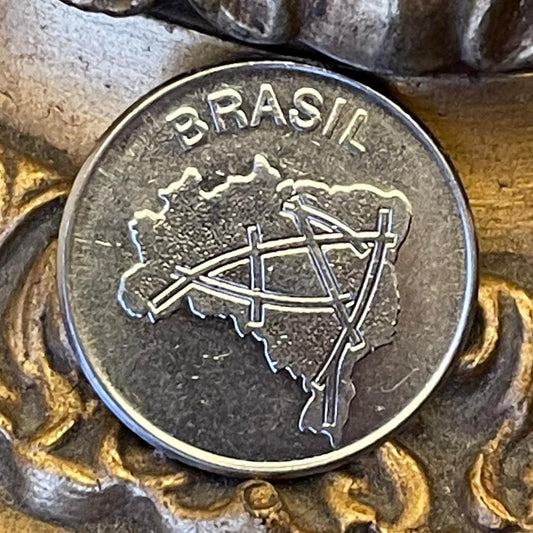 Brazil Highway Map 10 Cruzieros Brazil Authentic Coin Money for Jewelry and Craft Making (Long Distance Driving)