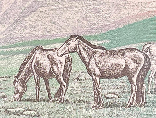 Mongol Horses & Revolutionary Damdin Sükhbaatar 10 Tögrög Mongolia Authentic Banknote Money for Jewelry Craft (Soyombo) (Paiza) Genghis Khan
