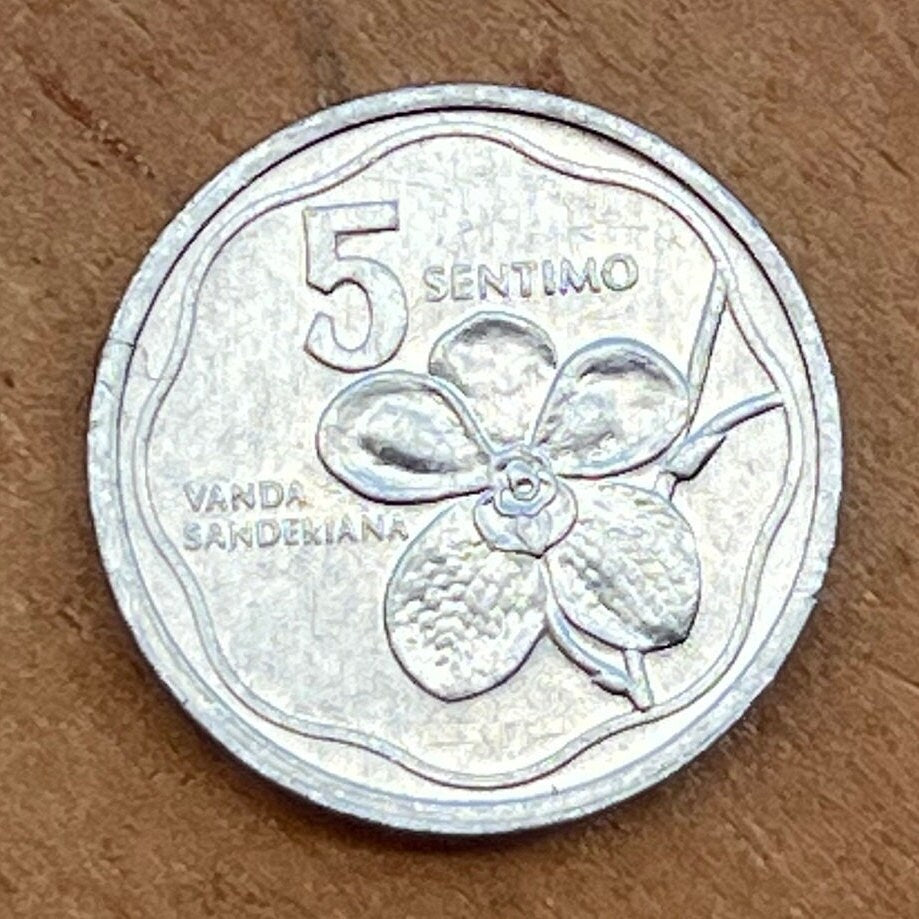 Mother of Revolution Melchora Aquino & Waling-Waling Orchid 5 Sentimo Philippines Authentic Coin Money for Jewelry (Queen of Flowers)