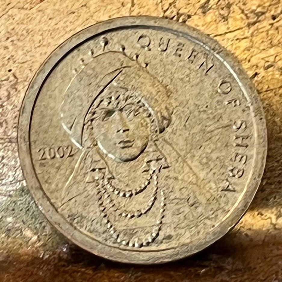 Queen of Sheba 100 Shillings Somalia Authentic Coin Money for Jewelry and Craft Making (Ethiopia) (Solomon) (Bible Coin) 2002