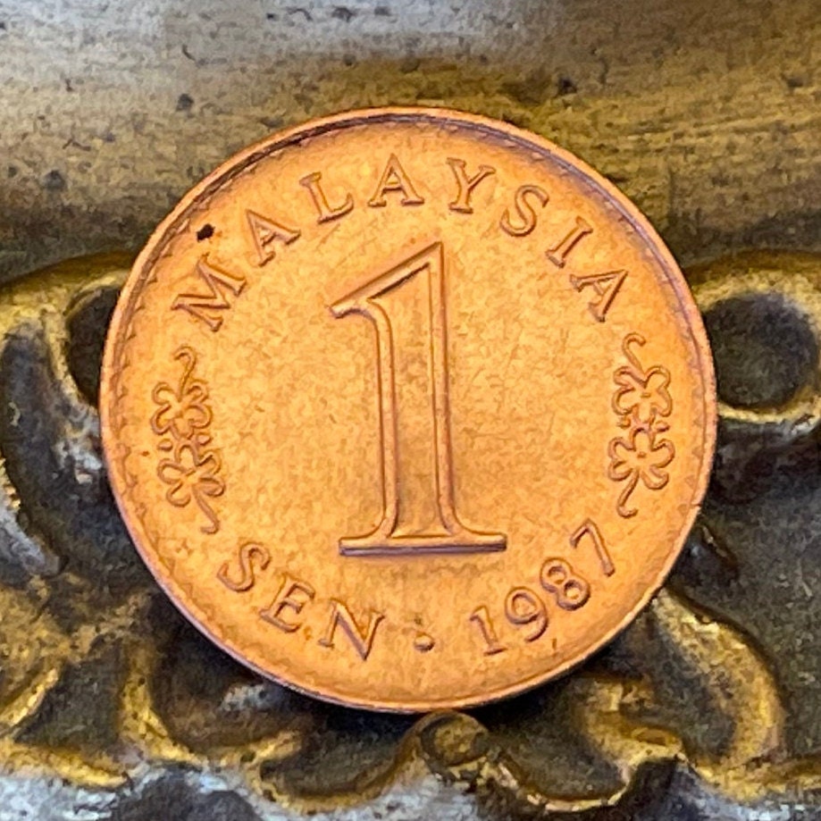 Houses of Parliament & Star and Crescent 1 Sen Malaysia Authentic Coin Money for Jewelry and Craft Making