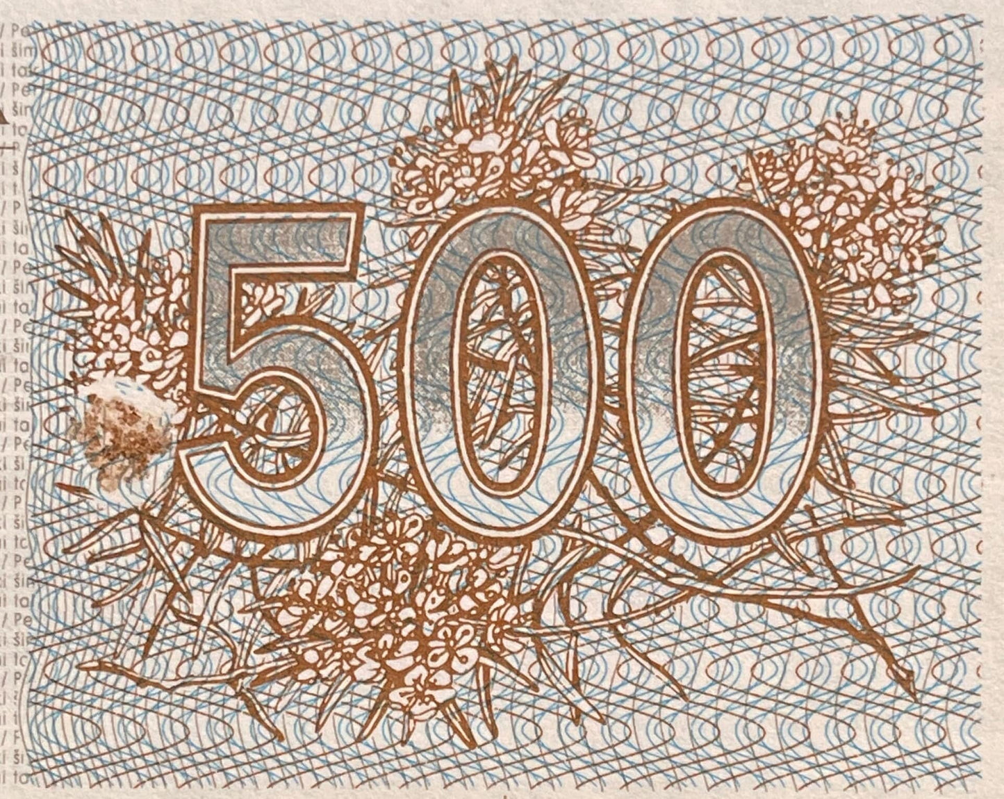 Wolves 500 Talonų Lithuania Authentic Banknote Money for Jewelry and Collage (1993) (Wolf) (Canis Lupus)