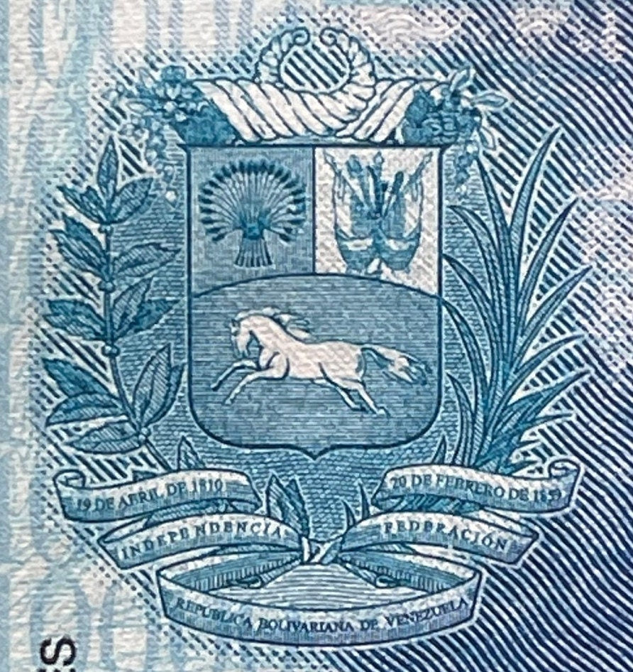 Andean Spectacled Bear & Philosopher Simón Rodríguez 10,000 Bolívares Venezuela Authentic Banknote Money for Jewelry and Collage (Educator)