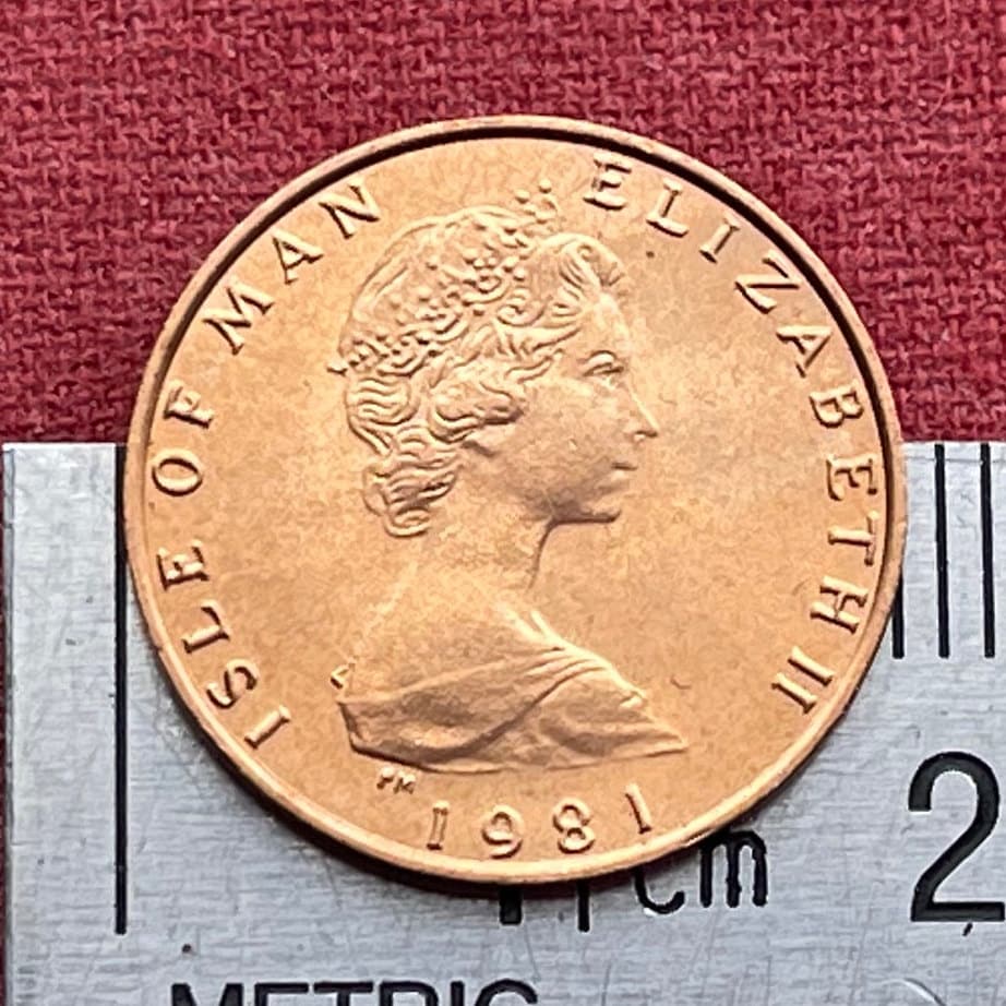 Atlantic Herring on Isle of Man Map Halfpenny Authentic Coin Money for Jewelry and Craft Making