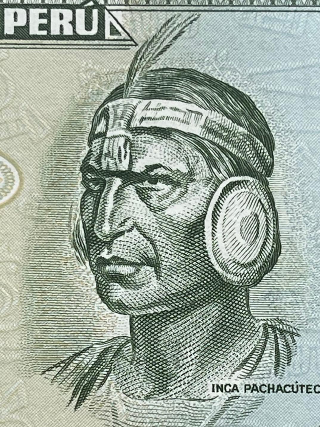 Inca Fortress Sacsayhuamán 5 Soles de Oro Peru Authentic Banknote Money for Jewelry and Craft Making (Cusco) (Pachacuti Inca Yupanqui)