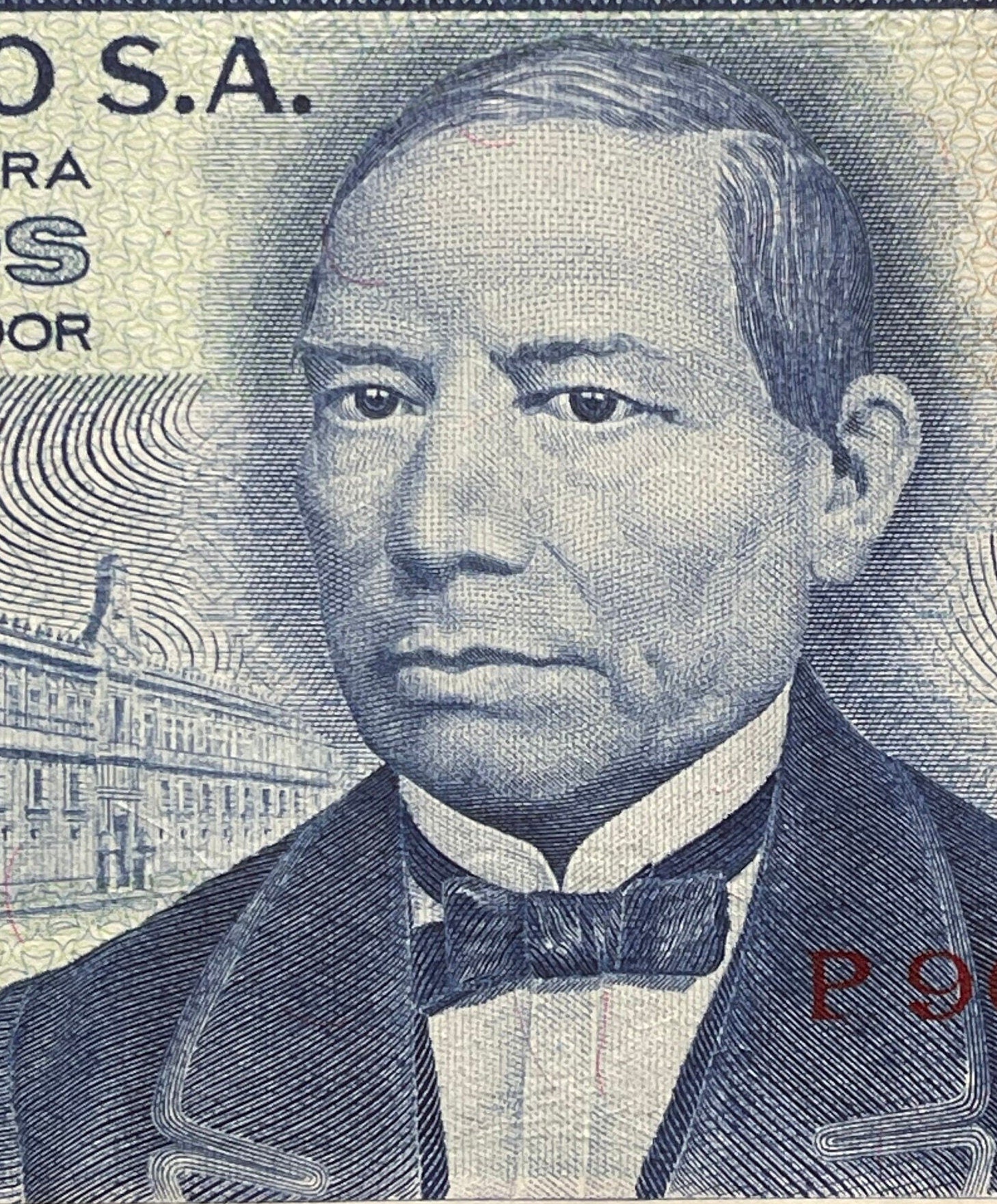 Zapotec Maize God of Abundant Sustenance Pitao Cozobi & Benito Juarez 50 Pesos Mexico Authentic Banknote Money for Collage (Oaxaca) (Palace)