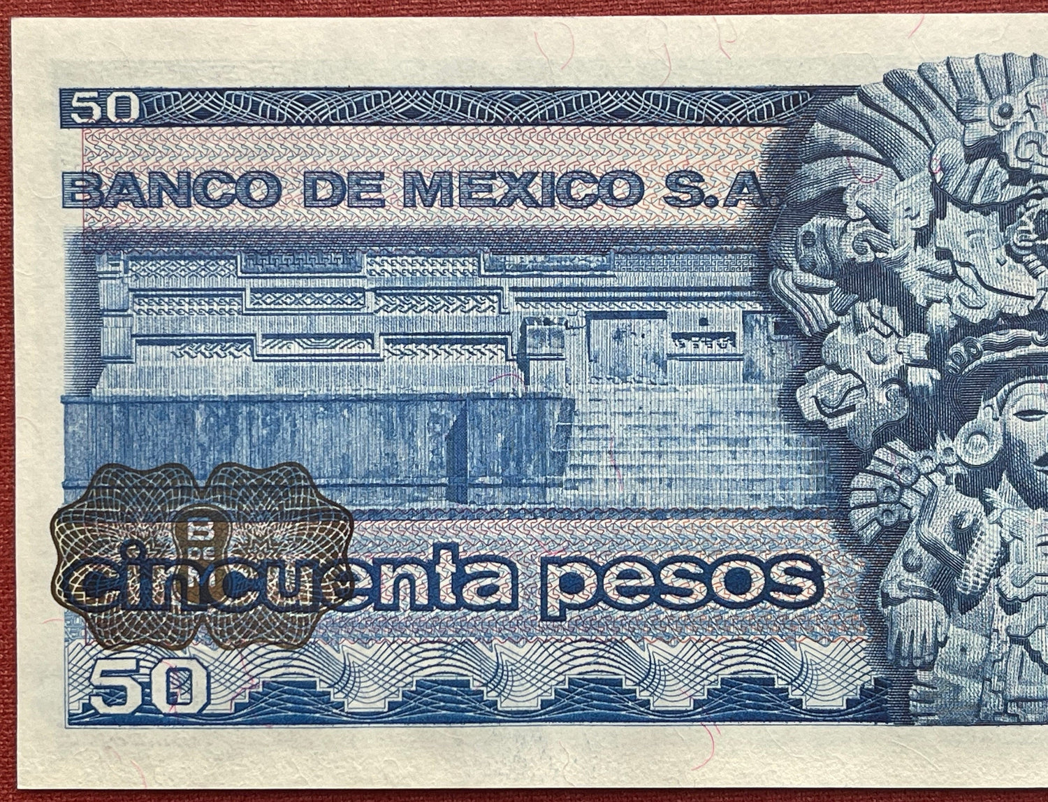 Zapotec Maize God of Abundant Sustenance Pitao Cozobi & Benito Juarez 50 Pesos Mexico Authentic Banknote Money for Collage (Oaxaca) (Palace)