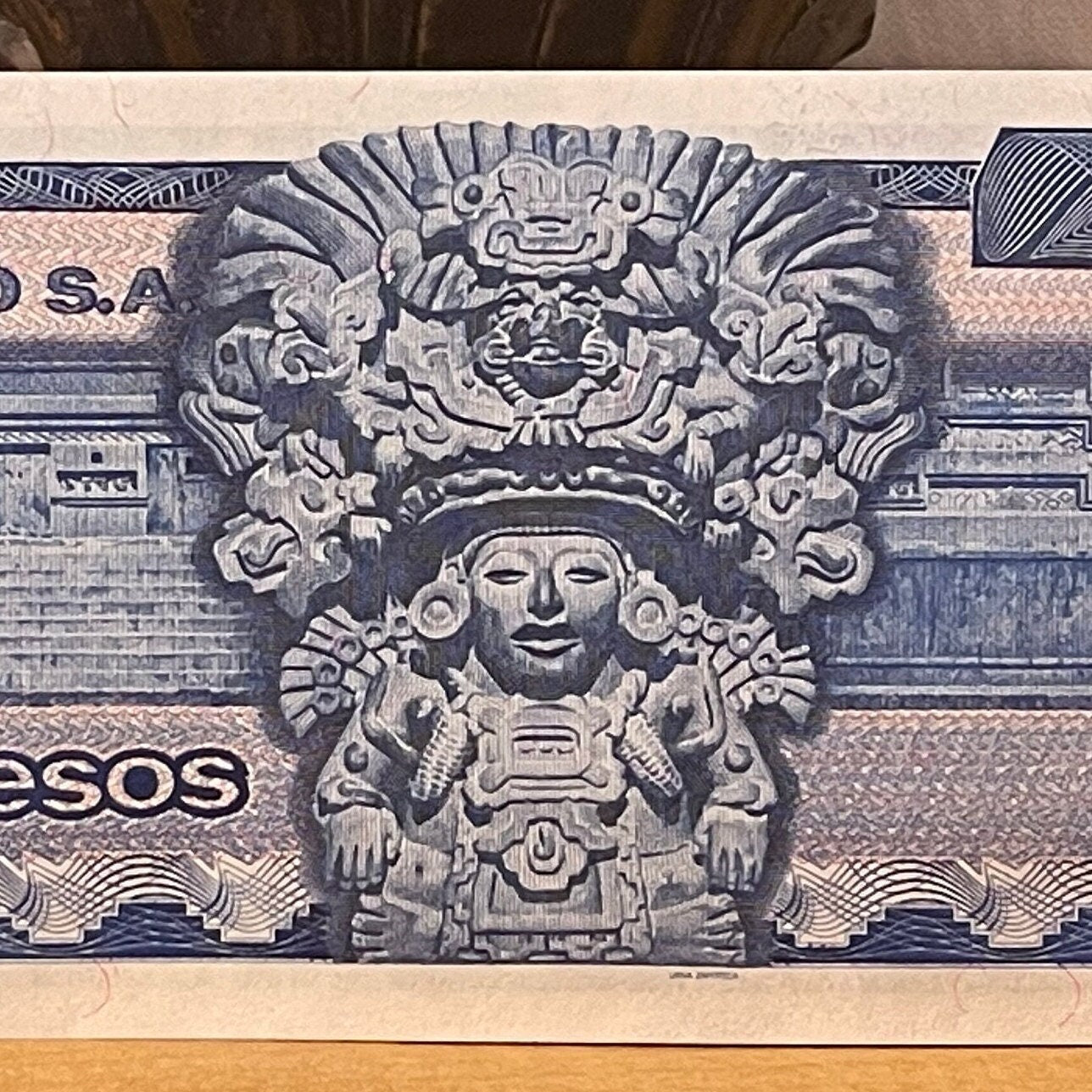 Zapotec Maize God of Abundant Sustenance Pitao Cozobi & Benito Juarez 50 Pesos Mexico Authentic Banknote Money for Collage (Oaxaca) (Palace)