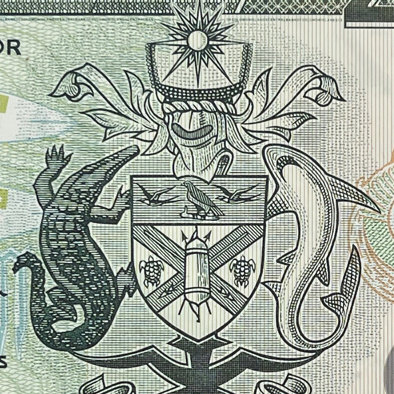 Maraufo Coming of Age Fishing Initiation 2 Dollars Solomon Islands Authentic Banknote Money for Jewelry and Collage (Tuna) (Bokolo) (Falcon)