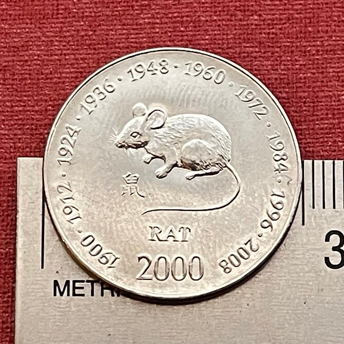 Year of the Rat Chinese Zodiac 10 Shillings Somalia Authentic Coin Money for Jewelry 1900 1912 1924 1936 1948 1960 1972 1984 1996 2008