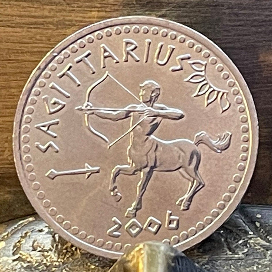 Sagittarius the Archer Centaur 10 Shillings Somaliland Authentic Coin Money for Jewelry and Craft Making (Zodiac Series) (Astrology) Chiron