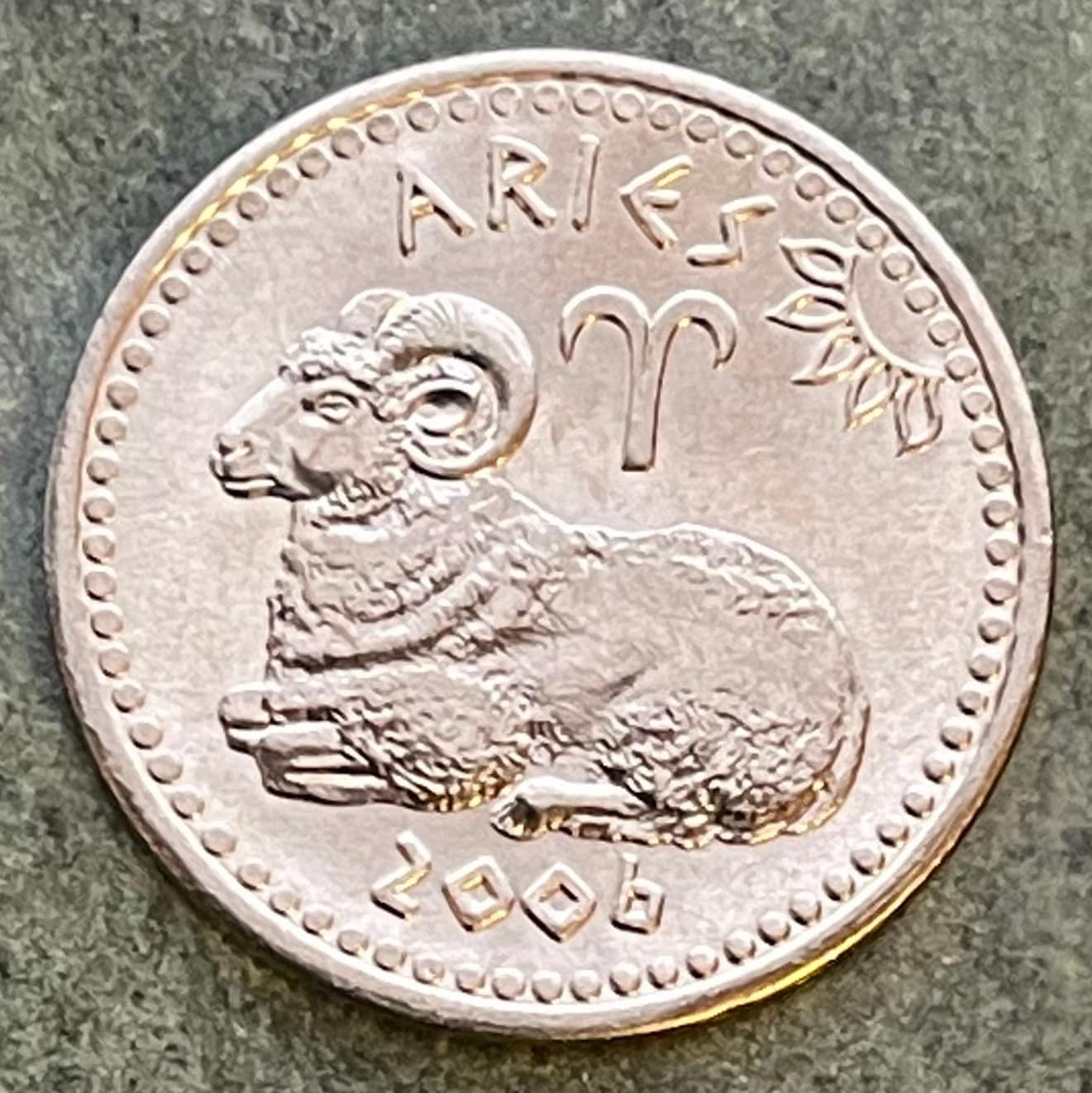 Aries the Ram 10 Shillings Somaliland Authentic Coin Money for Jewelry and Crafts (Zodiac) Jason (Medea) (Astrology) (Golden Fleece)