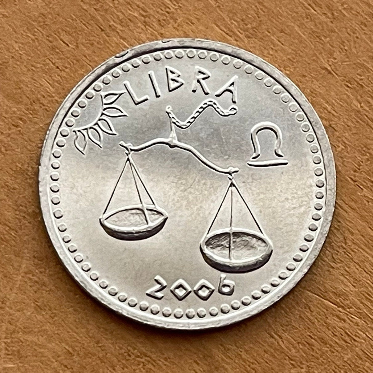 Libra 10 Shillings Somaliland Authentic Coin Money for Jewelry and Craft Making (Zodiac Series) Scales (Astrology) Themis (Justice) Balance