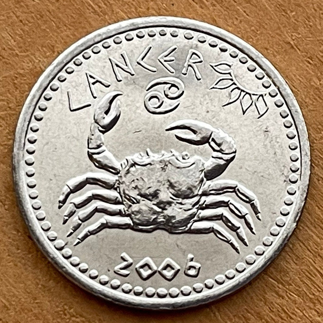 Cancer the Crab 10 Shillings Somaliland Authentic Coin Money for Jewelry and Craft Making (Zodiac Series) (Astrology)