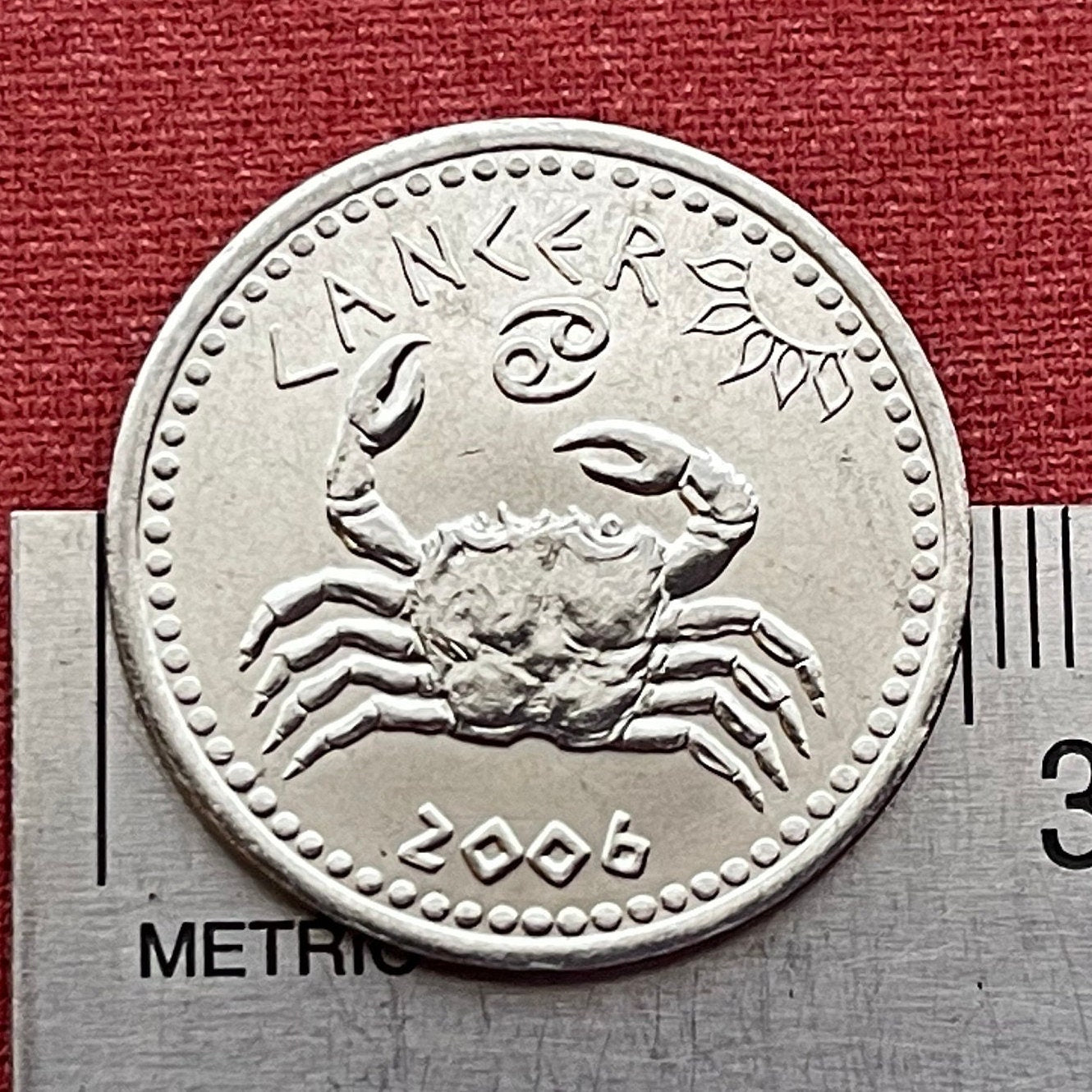 Cancer the Crab 10 Shillings Somaliland Authentic Coin Money for Jewelry and Craft Making (Zodiac Series) (Astrology)
