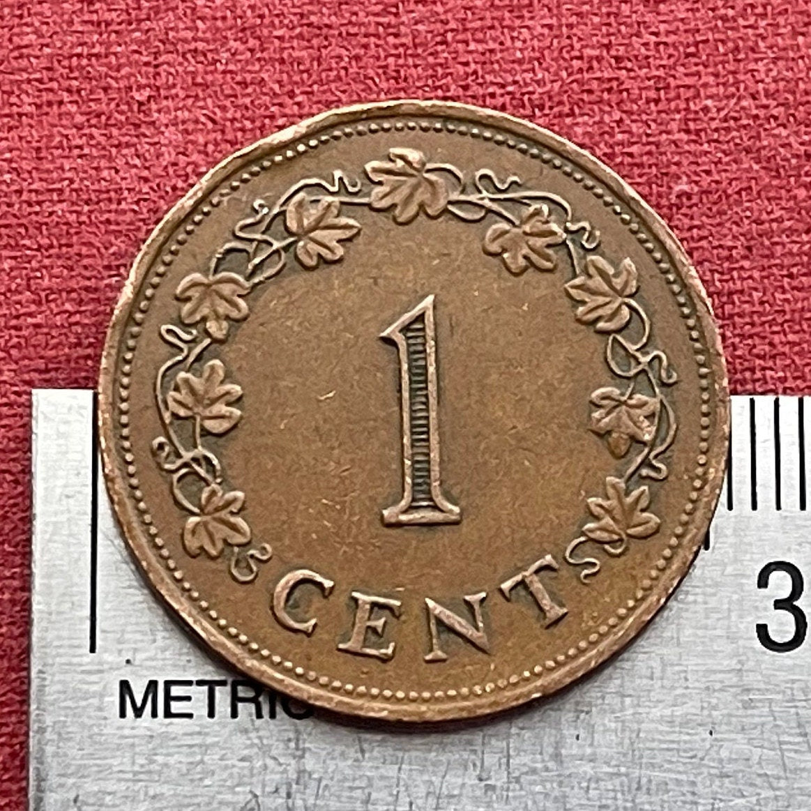 George Cross 1 Cent Malta Authentic Coin Money for Jewelry and Craft Making (For Gallantry) (St George and the Dragon) (Dolphins) VERY FINE