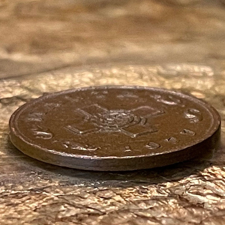 George Cross 1 Cent Malta Authentic Coin Money for Jewelry and Craft Making (For Gallantry) (St George and the Dragon) (Dolphins) VERY FINE