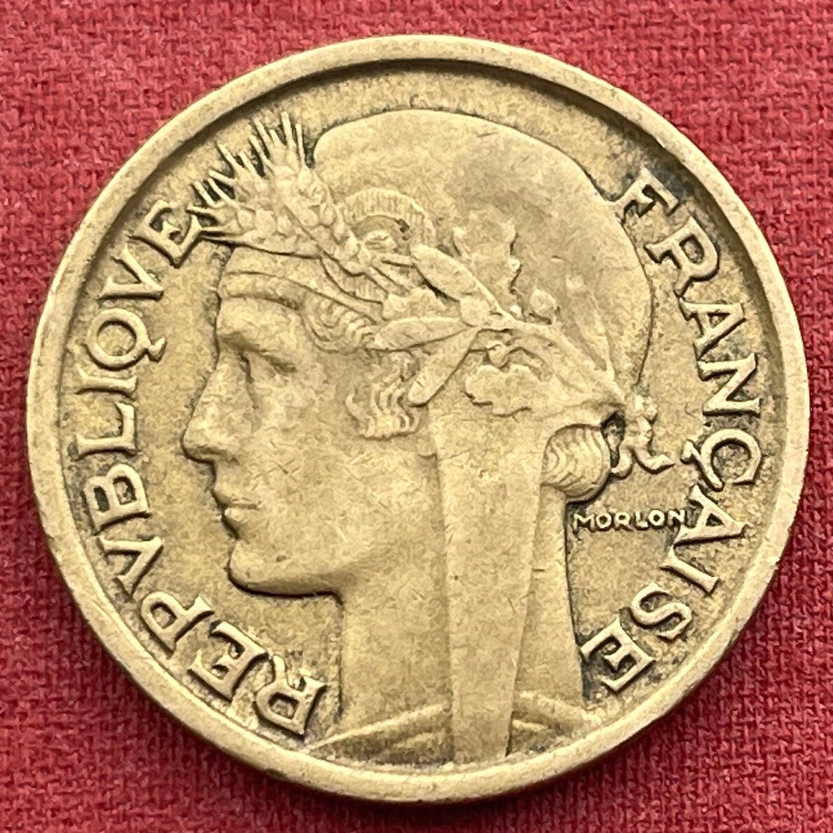 Marianne 2 Francs & Liberté, Égalité, Fraternité France Authentic Coin Money for Jewelry (Liberty Equality Brotherhood) (Third Republic)