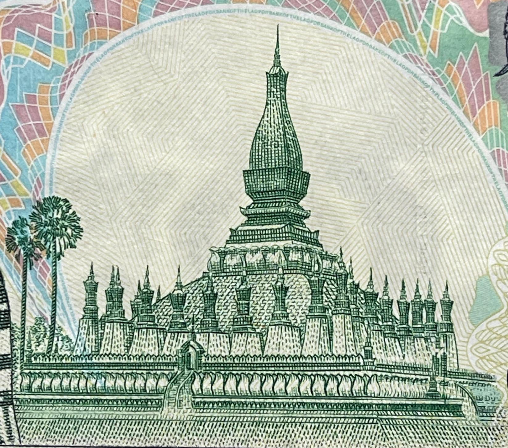 Diverse Lao Women; Indra Riding Airavata; Pha That Luang Buddhist Stupa & Cattle Grazing 1000 Kip Laos Authentic Banknote Money for Collage