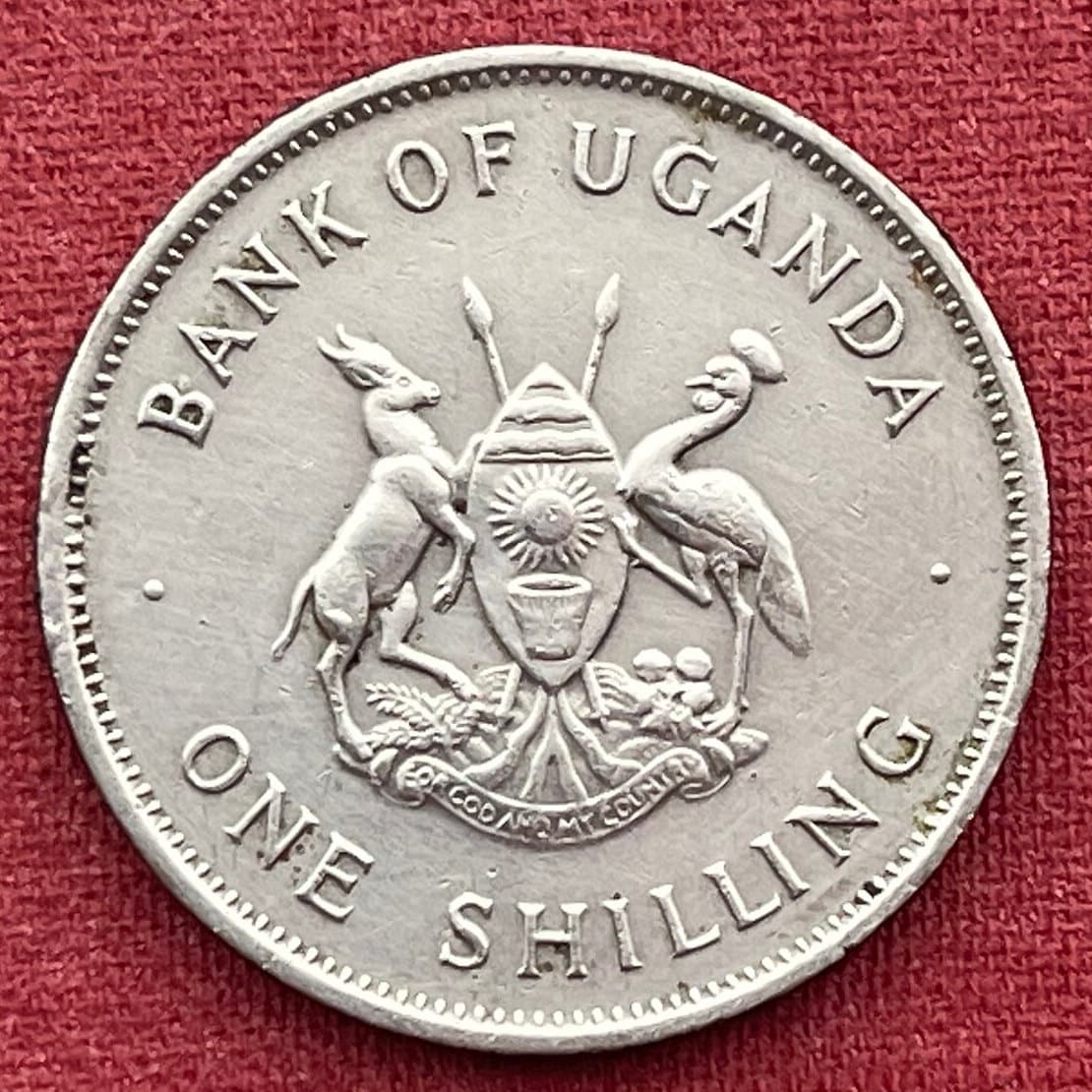 Mountains of the Moon & Crested Crane 1 Shilling Uganda Authentic Coin Money for Jewelry (Rwenzori Mountains) (Nile) (Grateful Dead)