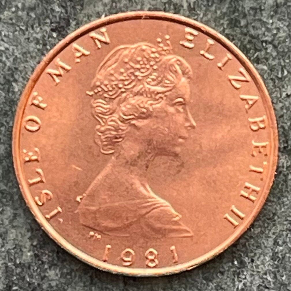 Atlantic Herring on Isle of Man Map Halfpenny Authentic Coin Money for Jewelry and Craft Making
