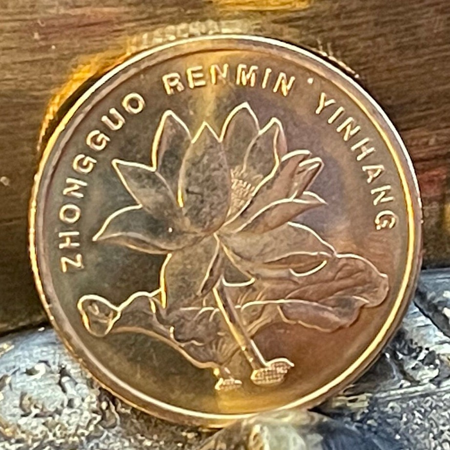 Lotus Blossom 5 Jiao China Authentic Coin Money for Jewelry and Craft Making (Enlightenment)