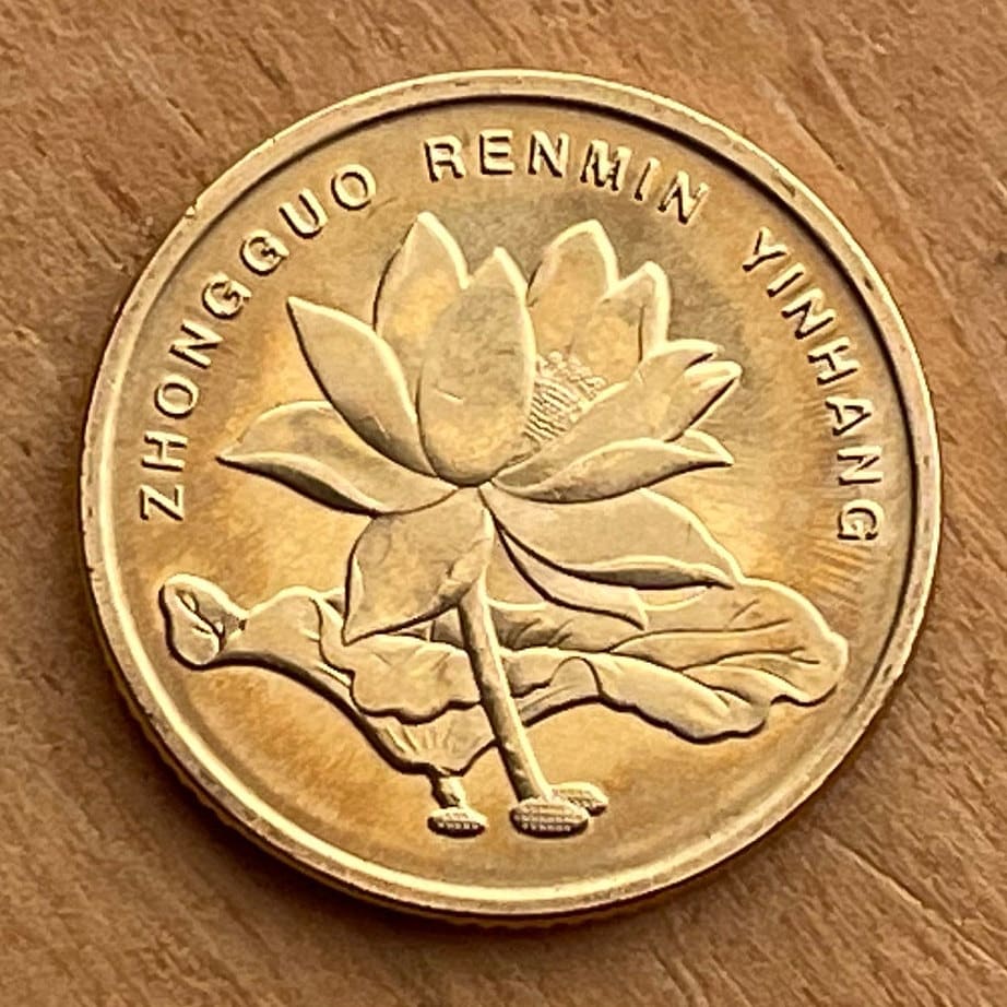 Lotus Blossom 5 Jiao China Authentic Coin Money for Jewelry and Craft Making (Enlightenment)