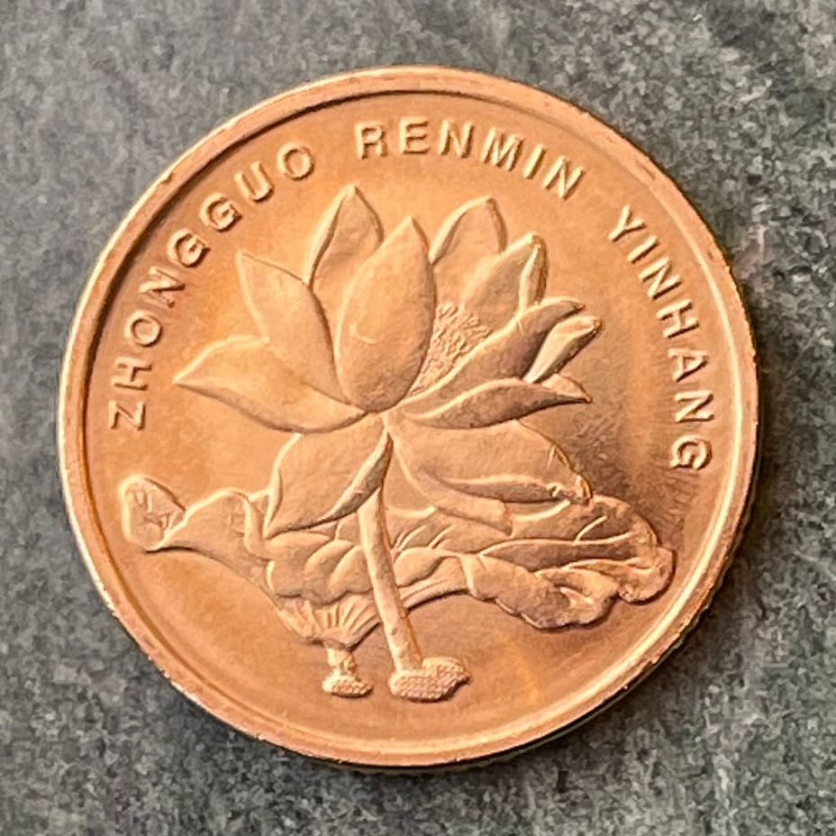 Lotus Blossom 5 Jiao China Authentic Coin Money for Jewelry and Craft Making (Enlightenment)