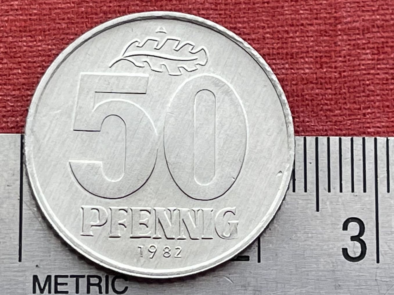 Hammer, Compass, Corn Wreath 50 Pfennig East Germany Authentic Coin Money for Jewelry and Craft Making (German Democratic Republic)