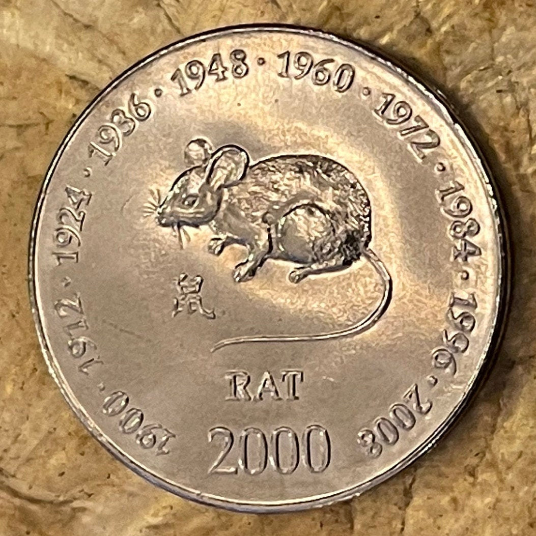 Year of the Rat Chinese Zodiac 10 Shillings Somalia Authentic Coin Money for Jewelry 1900 1912 1924 1936 1948 1960 1972 1984 1996 2008