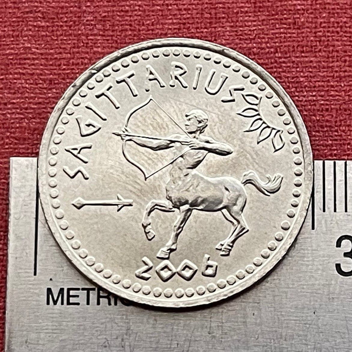 Sagittarius the Archer Centaur 10 Shillings Somaliland Authentic Coin Money for Jewelry and Craft Making (Zodiac Series) (Astrology) Chiron