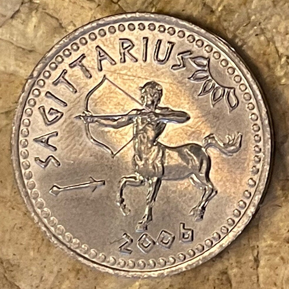 Sagittarius the Archer Centaur 10 Shillings Somaliland Authentic Coin Money for Jewelry and Craft Making (Zodiac Series) (Astrology) Chiron