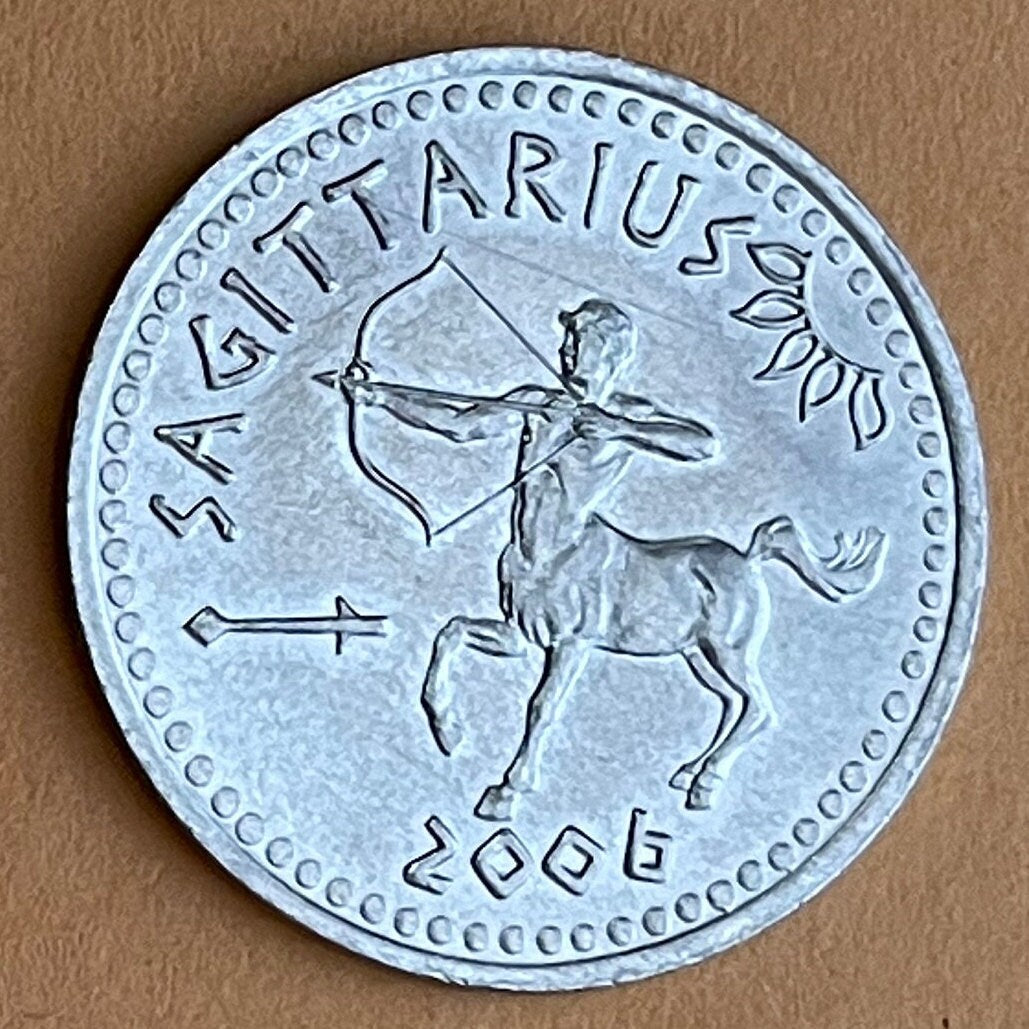 Sagittarius the Archer Centaur 10 Shillings Somaliland Authentic Coin Money for Jewelry and Craft Making (Zodiac Series) (Astrology) Chiron