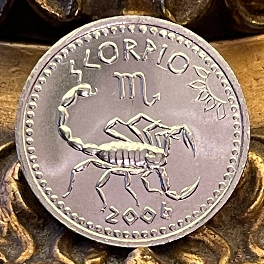 Scorpio 10 Shillings Somaliland Authentic Coin Money for Jewelry and Craft Making (Zodiac Series) (Astrology) Scorpion