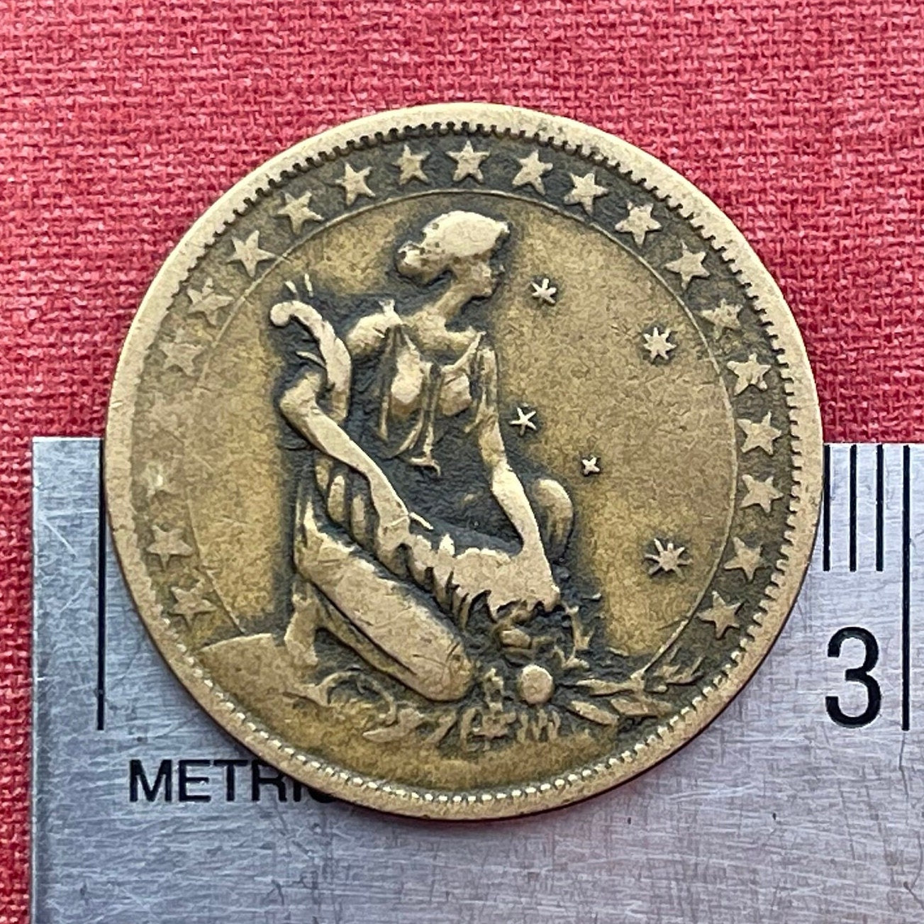 Goddess Abundantia with Cornucopia & Southern Cross Constellation 1000 Réis Brazil Authentic Coin Money for Jewelry and Craft Making (Crux)