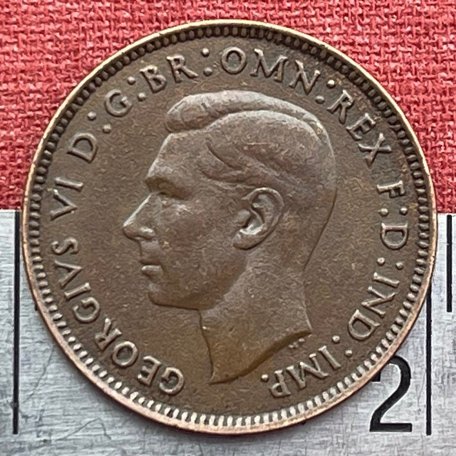 Eurasian Wren & King George VI 1 Farthing Great Britain Authentic Coin Money for Jewelry and Craft Making