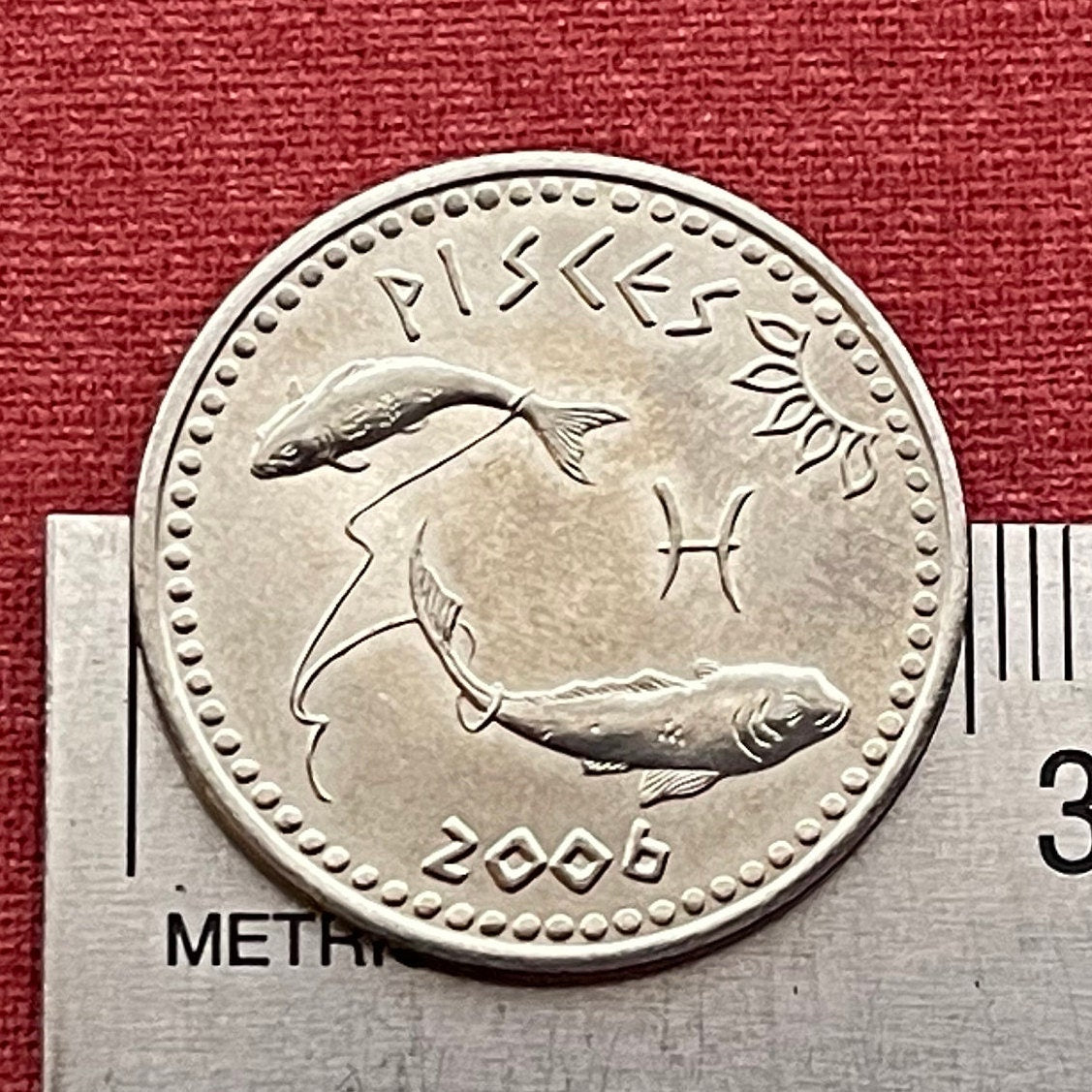 Pisces the Fish 10 Shillings Somaliland Authentic Coin Money for Jewelry and Craft Making (Zodiac Series) (Astrology) (Christian Era)