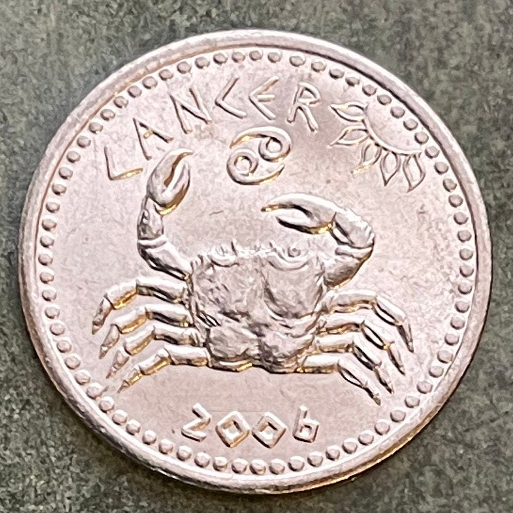 Cancer the Crab 10 Shillings Somaliland Authentic Coin Money for Jewelry and Craft Making (Zodiac Series) (Astrology)