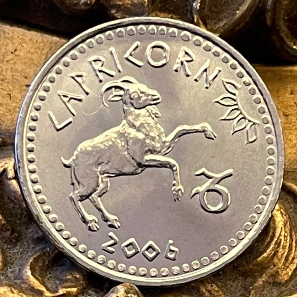 Capricorn the Goat 10 Shillings Somaliland Authentic Coin Money for Jewelry and Craft Making (Zodiac Series) (Astrology) Sea Goat (Enki) Ea
