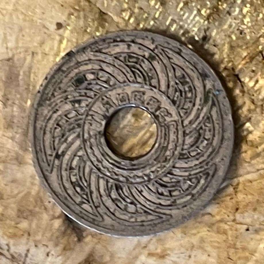Unalom Third Eye (Yantra Tattoo) & Sudarshana Chakra Wheel of Time 10 Satang Thailand Authentic Coin Money for Jewelry (Krishna) (Buddha) Om