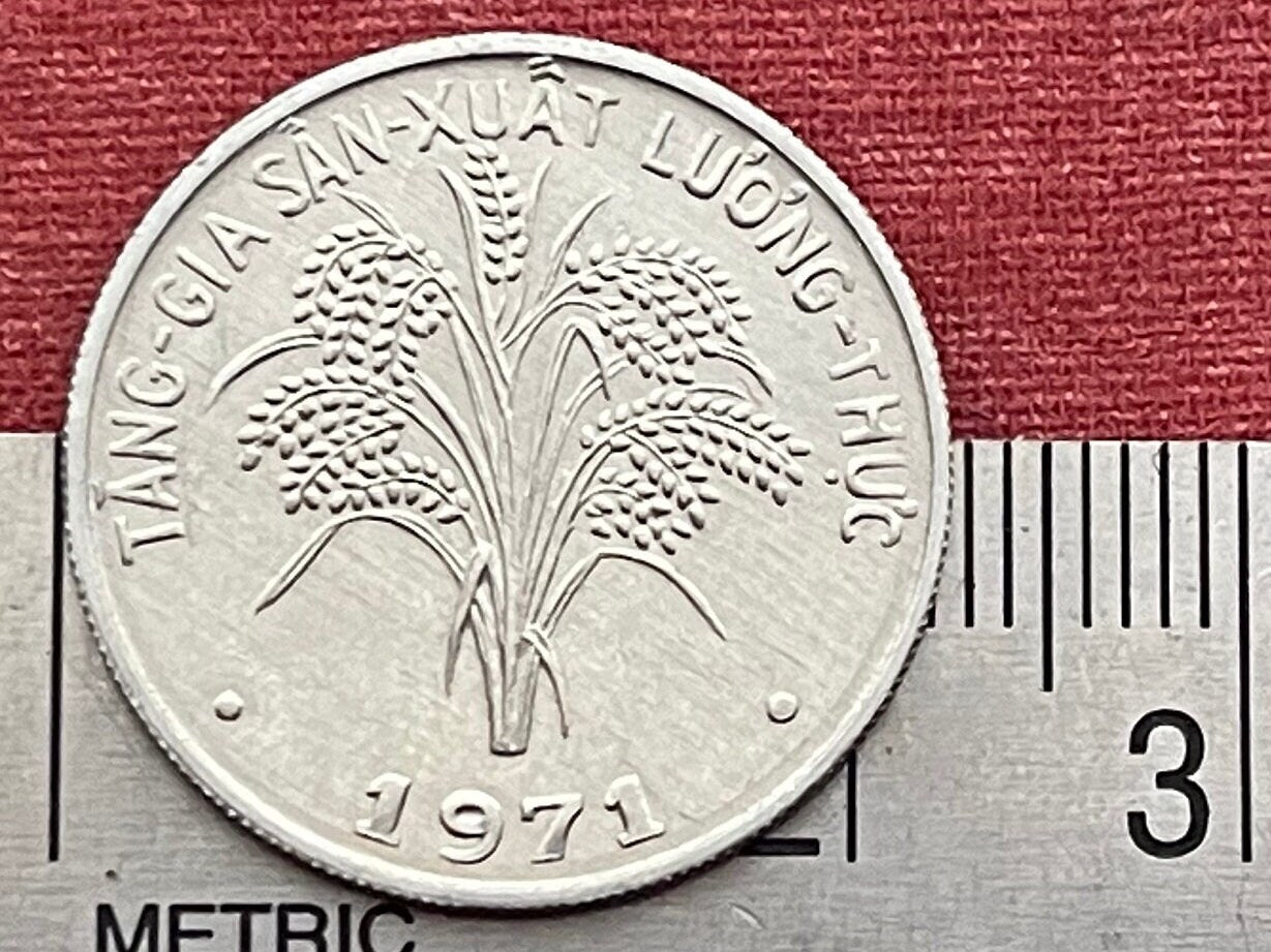 Rice Stalks 1 Dong Vietnam Authentic Coin Money for Jewelry and Craft Making (South Vietnam) (1971)