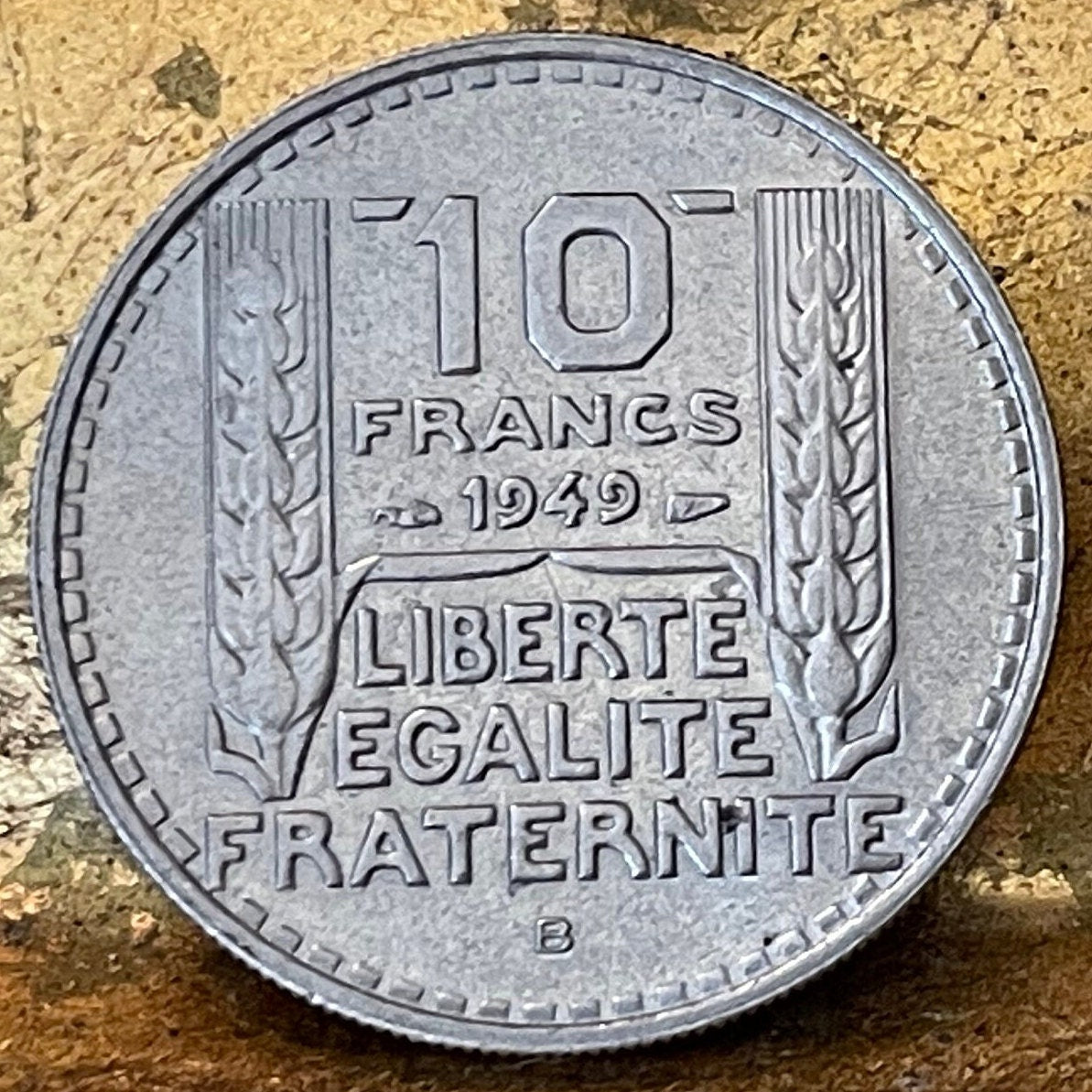 Art Deco Marianne in Phrygian Cap 10 Francs France Authentic Coin Money for Jewelry and Crafts (Turin Type) (Liberté, Egalité, Fraternité)