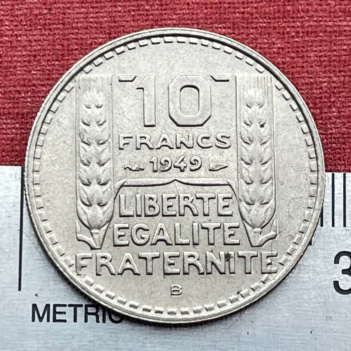 Art Deco Marianne in Phrygian Cap 10 Francs France Authentic Coin Money for Jewelry and Crafts (Turin Type) (Liberté, Egalité, Fraternité)