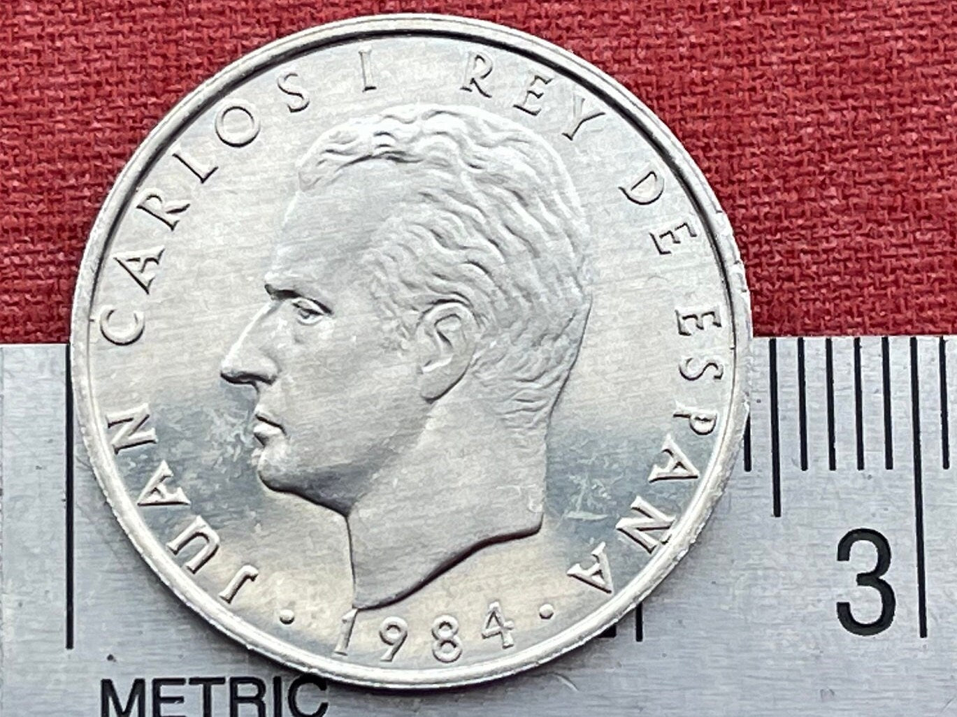 Spain Map & King Juan Carlos 2 Pesetas Authentic Coin Money for Jewelry and Craft Making (Balearic Islands) (Canary Islands)