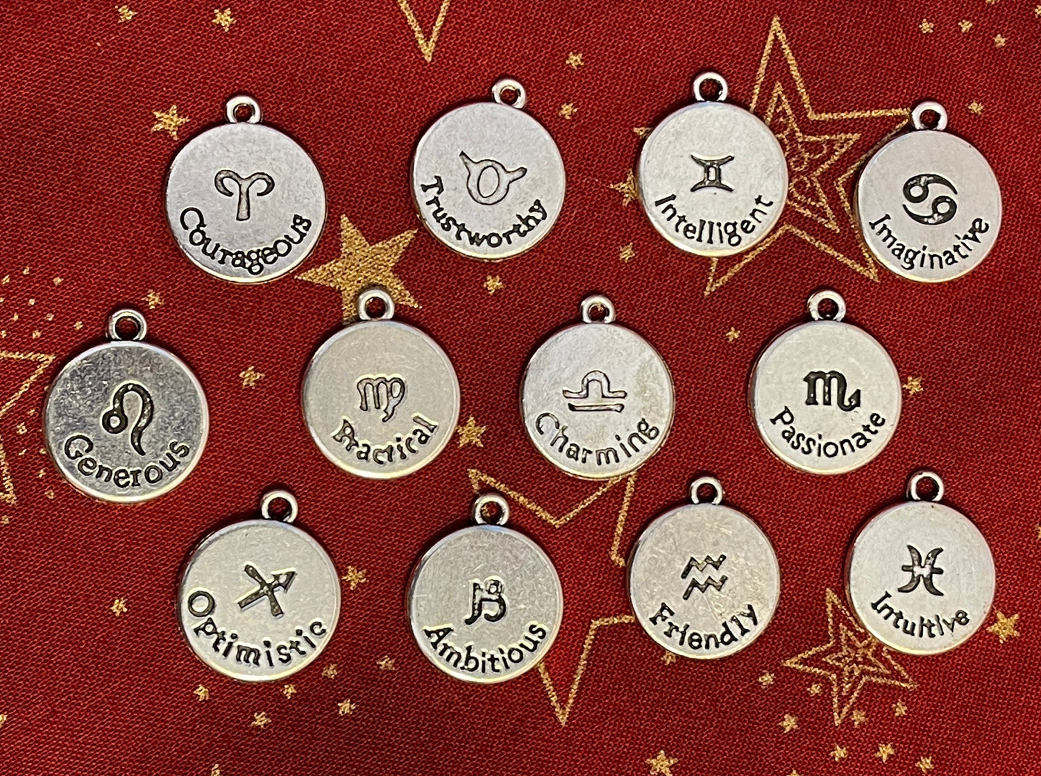 Greek Zodiac charm,Astrology,Birthday-silver,bronze;Aries Taurus Gemini Cancer Leo Virgo Libra Scorpio Sagittarius Capricorn Aquarius Pisces